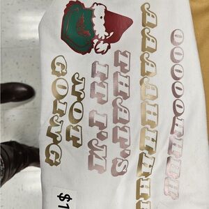 Gildan White Tee with Red and Gold Print